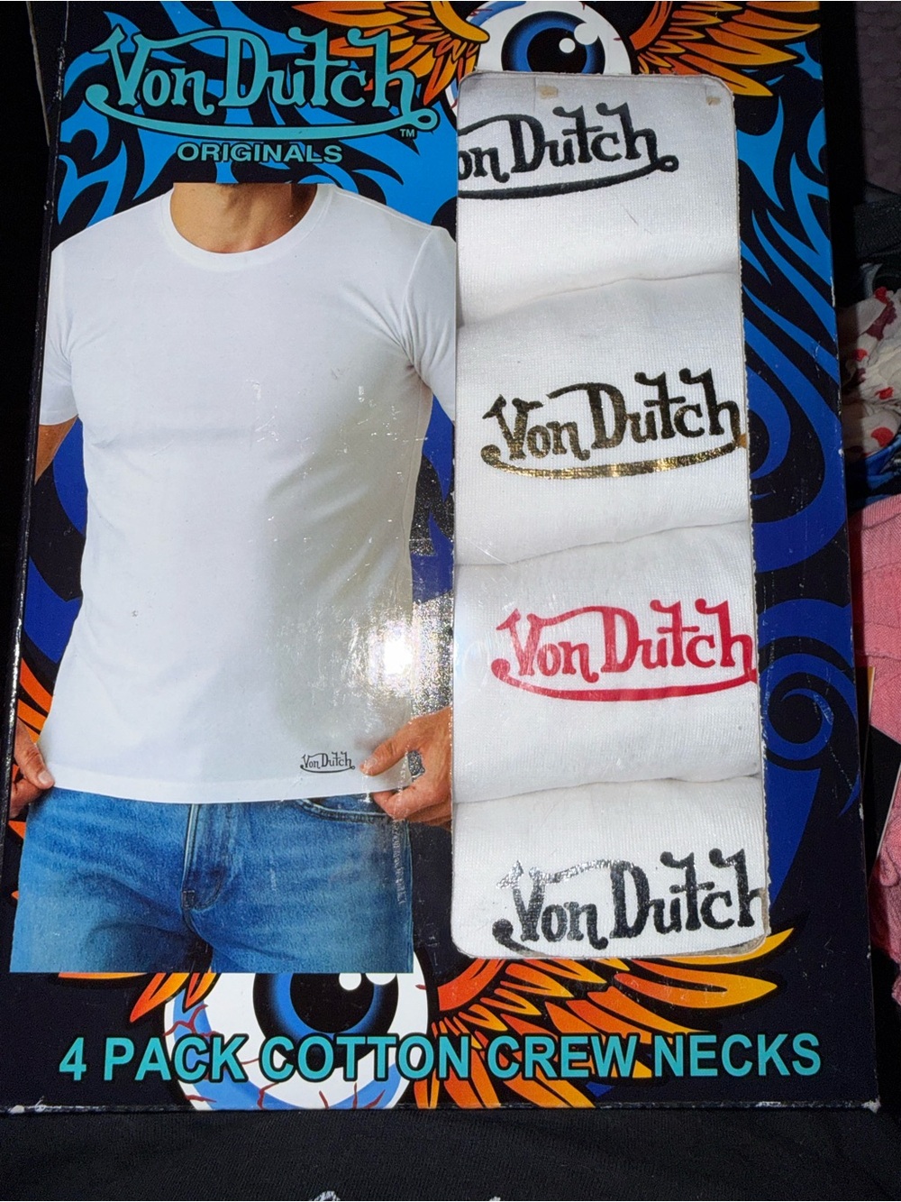 Von Dutch Premium Cotton Crew Neck 4 Pc T-shirts Blemished Box